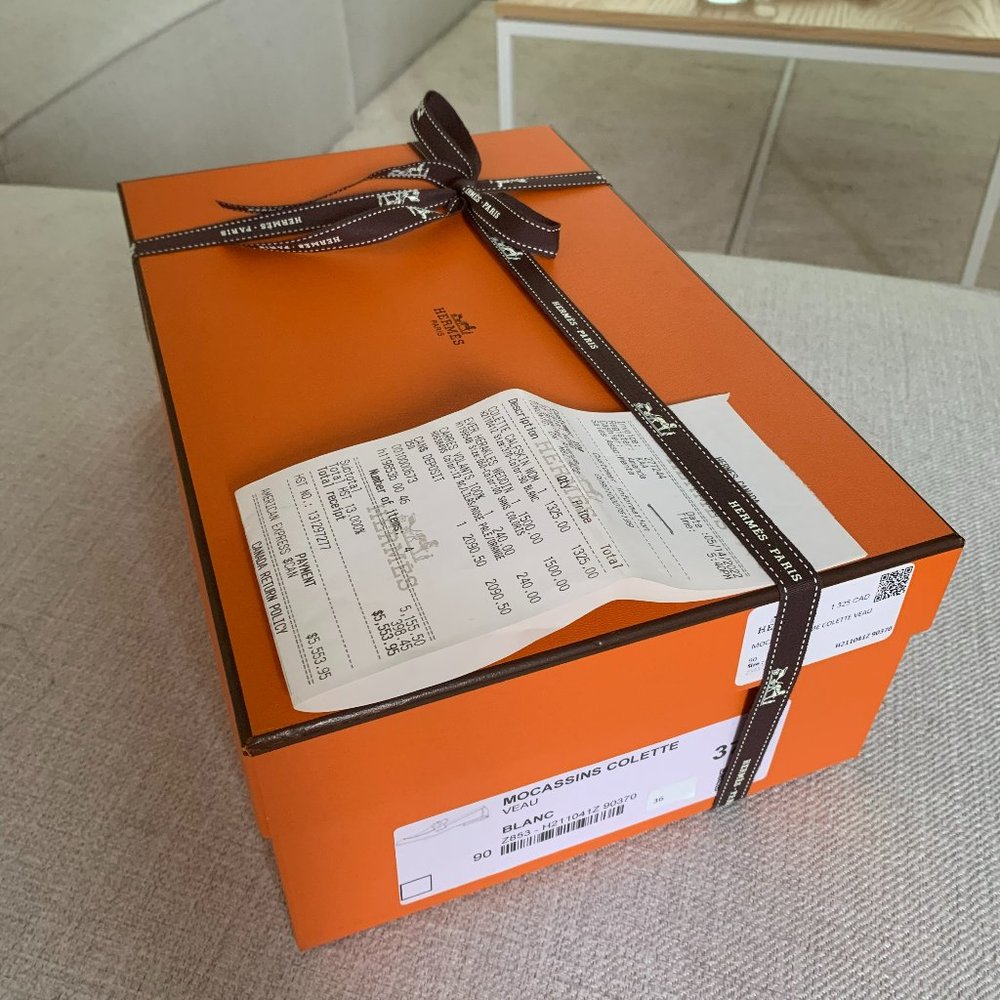 Brand New Hermes Colette Loafers with original packaging